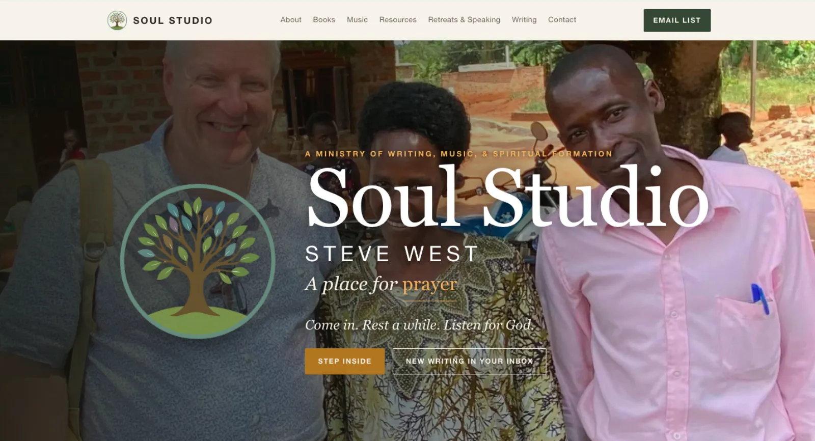 Soul Studio Ministries website, home page